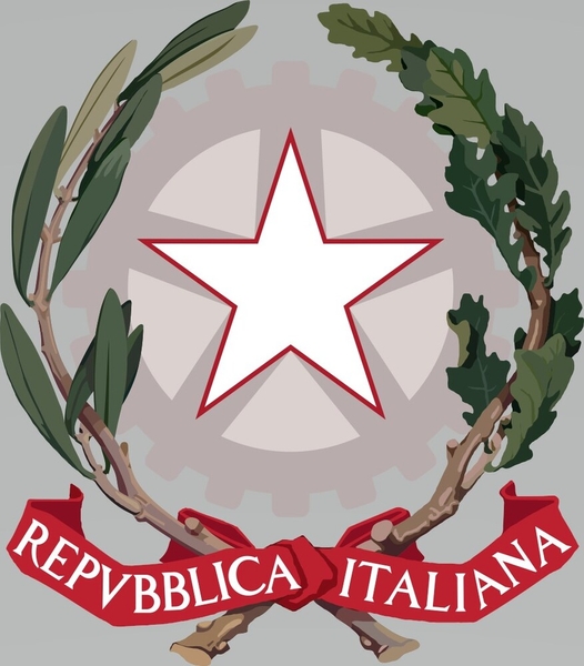 Italy’s coat of arms has been a symbol of the Italian Republic since May 5, 1948, when Paolo Paschetto’s design won a two-year public competition. The olive branch symbolizes national and global peace. The oak branch stands for the strength and the dignity of the Italian people, and the steel cog-wheel for their hard work. The single star represents Italy’s solidarity.