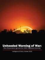 Orange and black cover of the publication titled "Unheeded Warning of War."