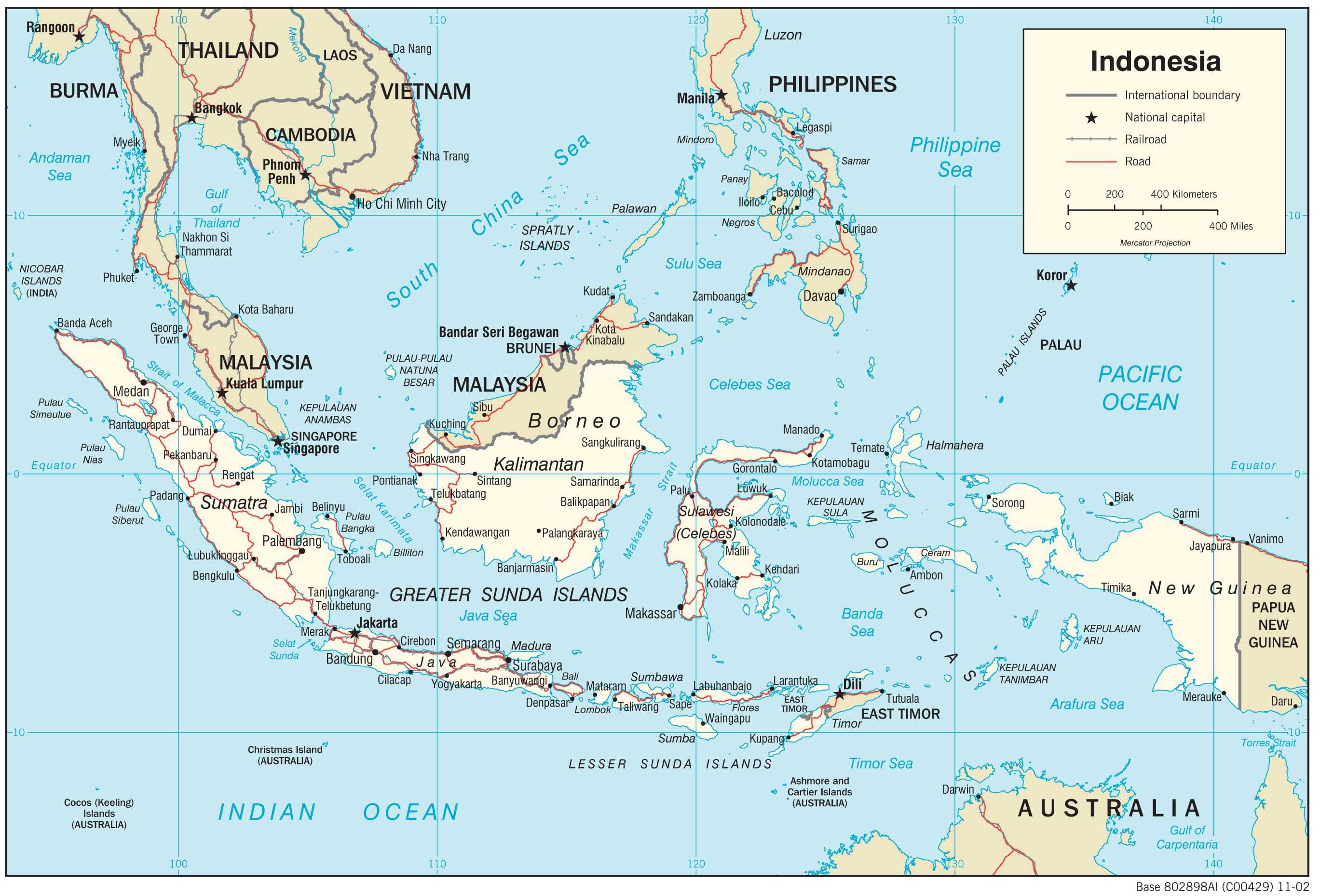 Transportation map of Indonesia.