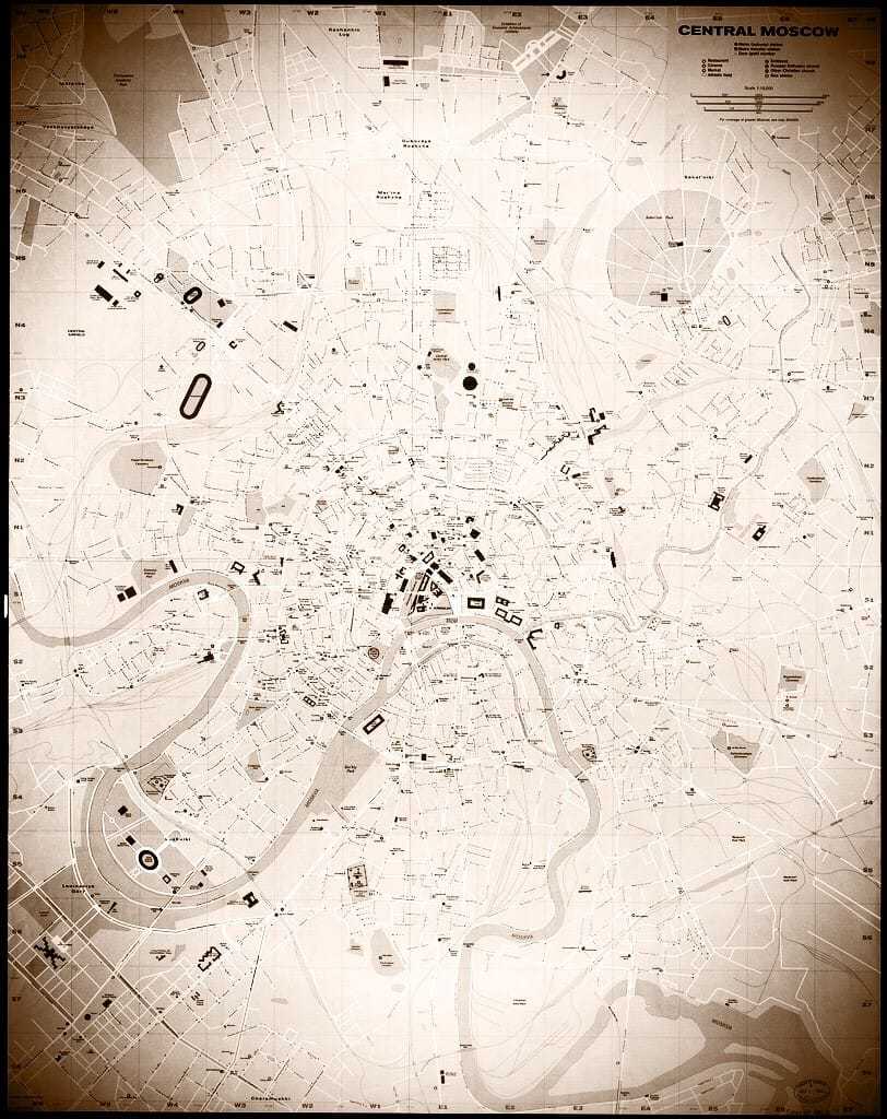 A sepia colored image of a faded map.