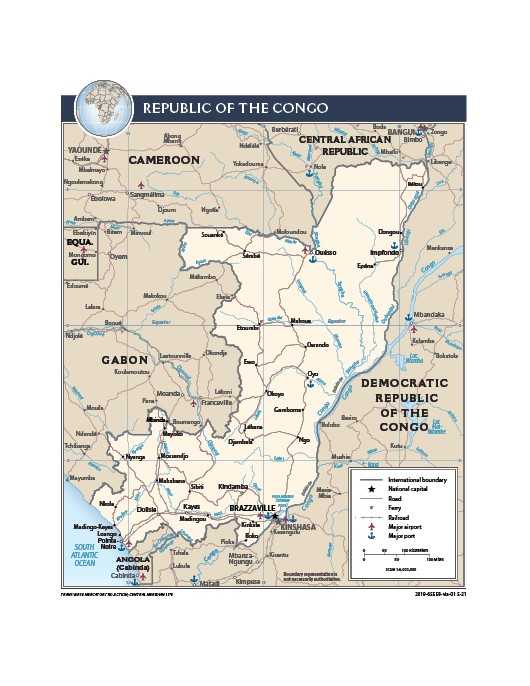 Transportation map of Republic of the Congo