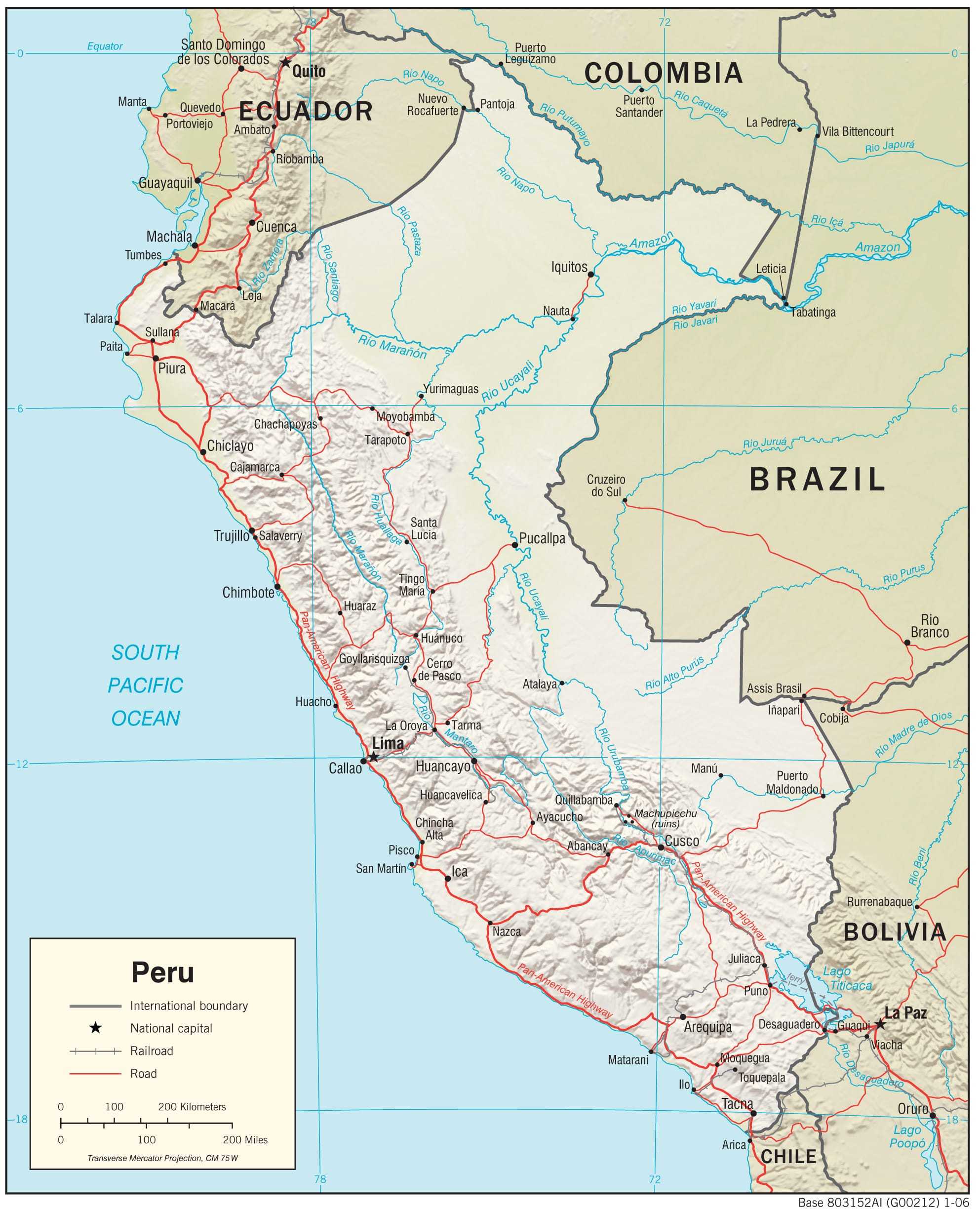 Physiographical map of Peru.