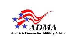 Associate Director for Military Affairs logo comprised of stars and stripes.