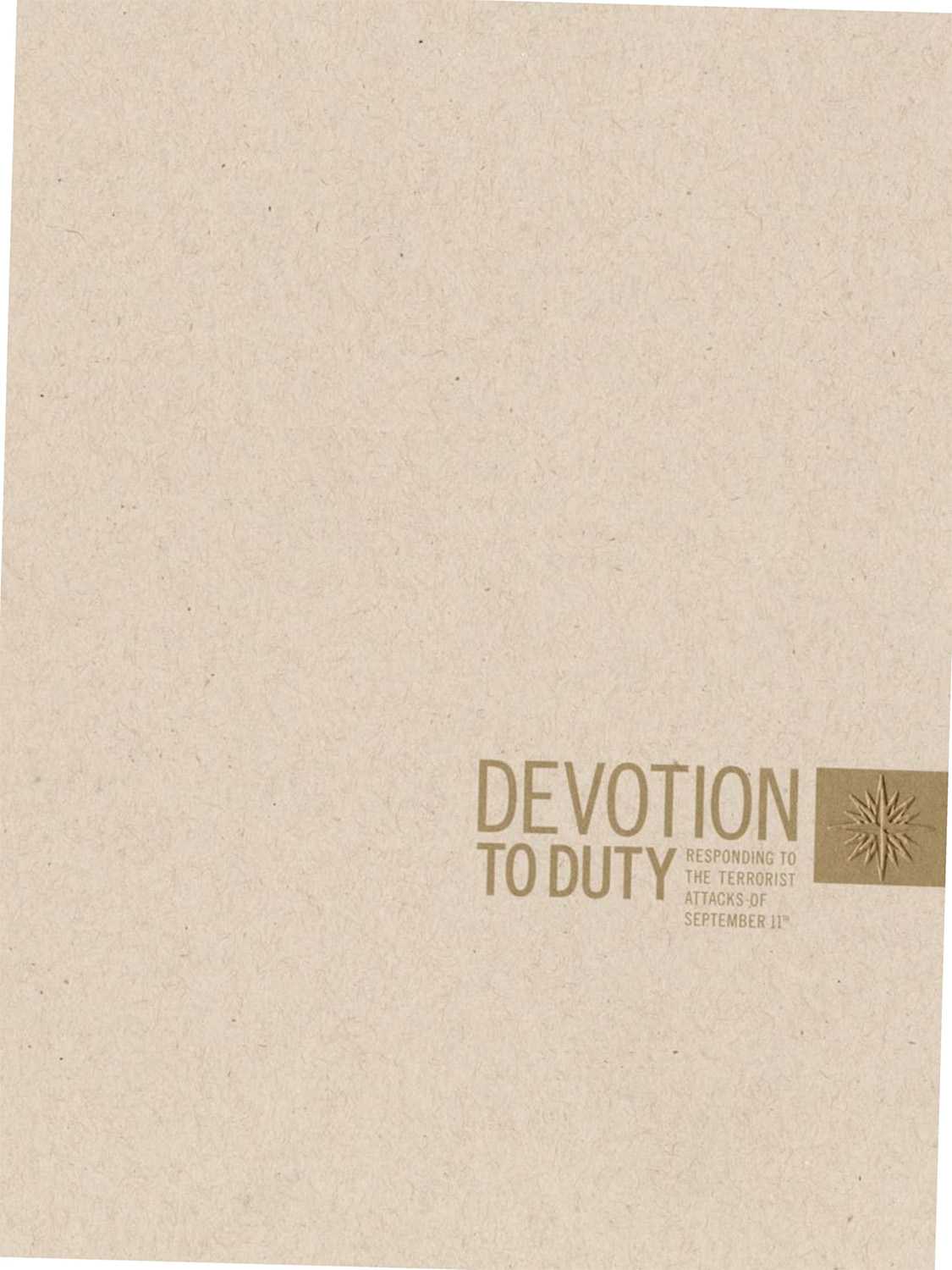 Cover page for the document Devotion to Duty