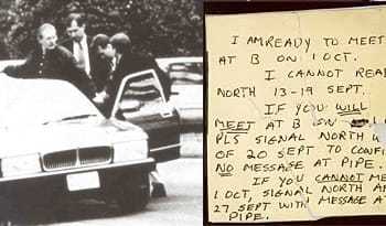 Written note from Aldrich Ames, who was arrested for spying for Russia.
