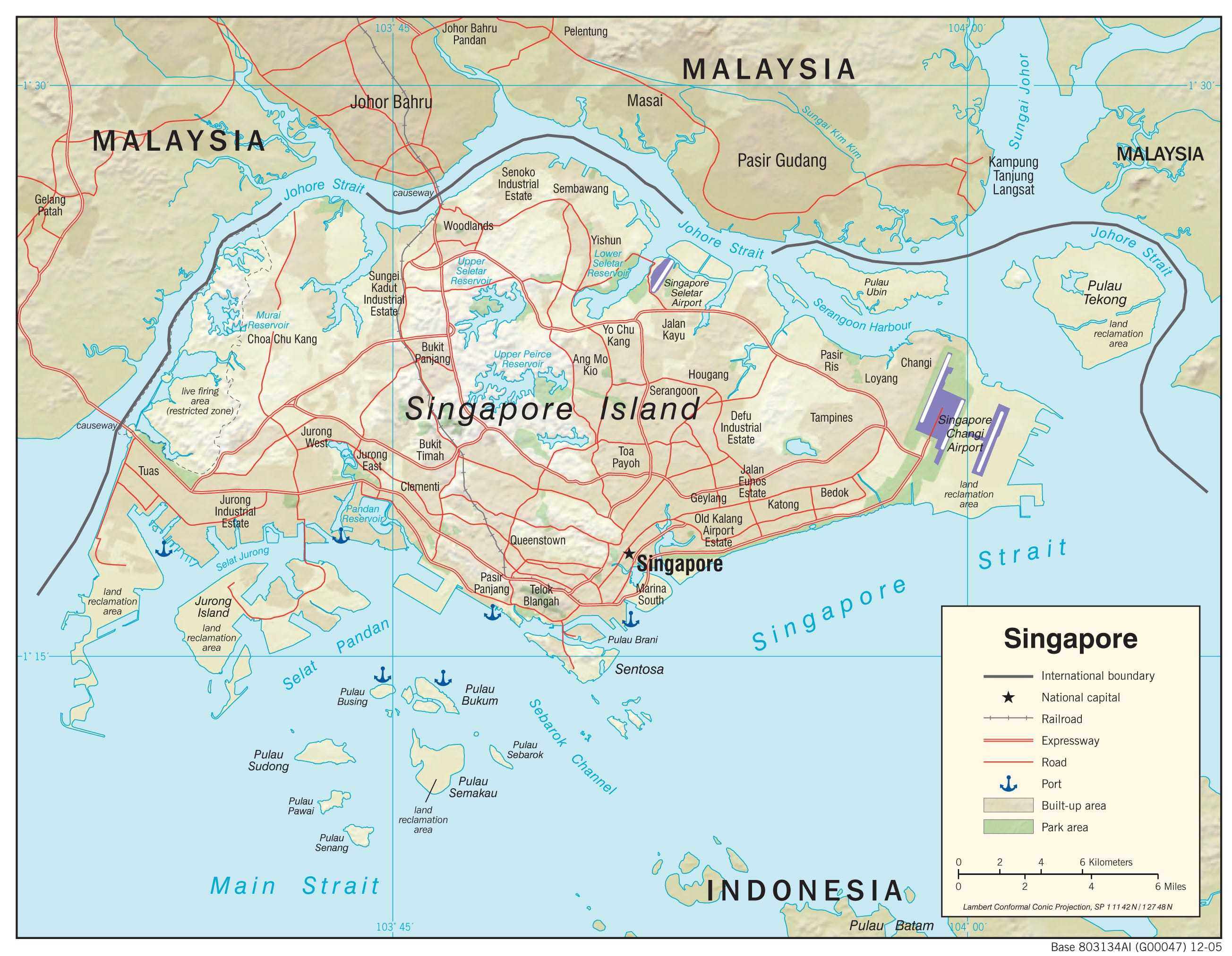 Physiographical map of Singapore.