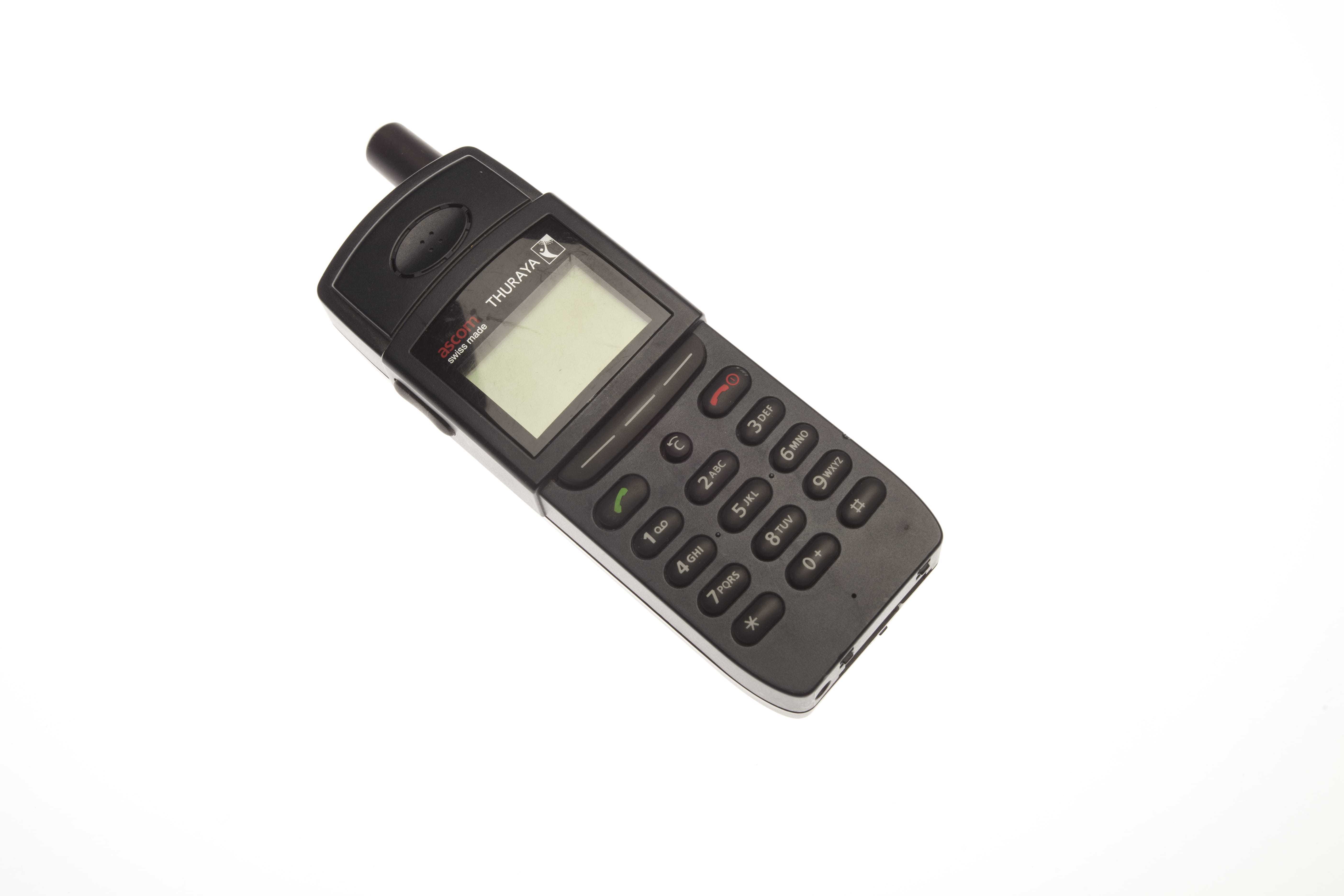 A small black satellite phone.