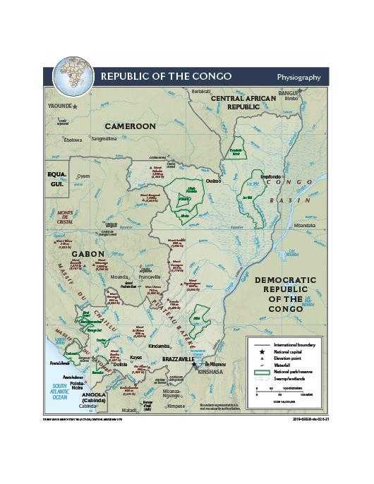 Physiographical map of Republic of the Congo