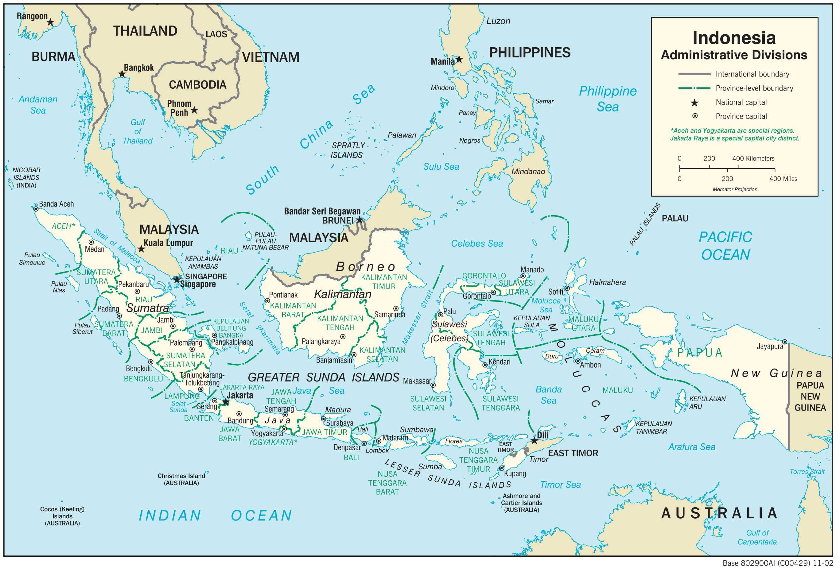 Administrative map of Indonesia.