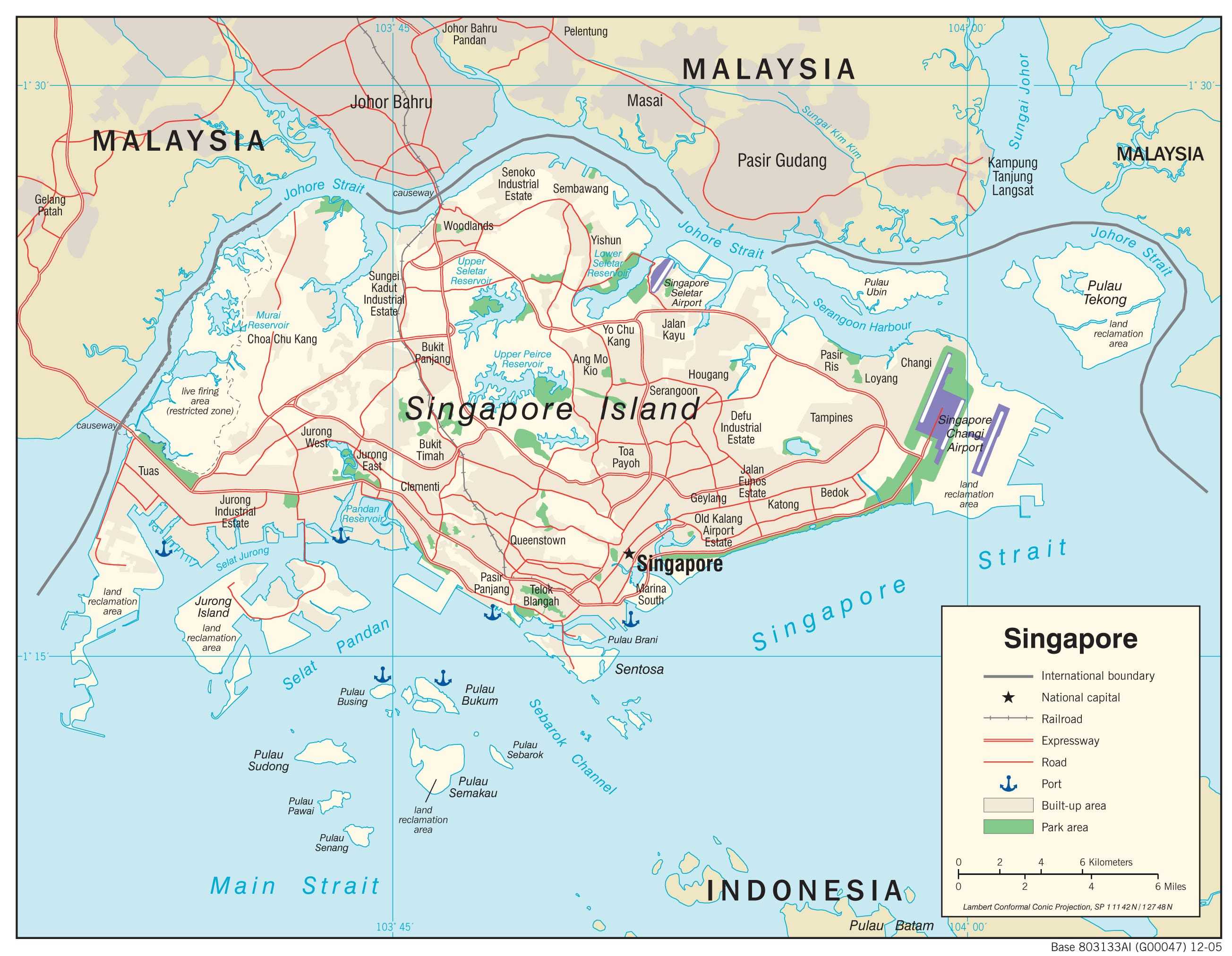 Transportation map of Singapore.