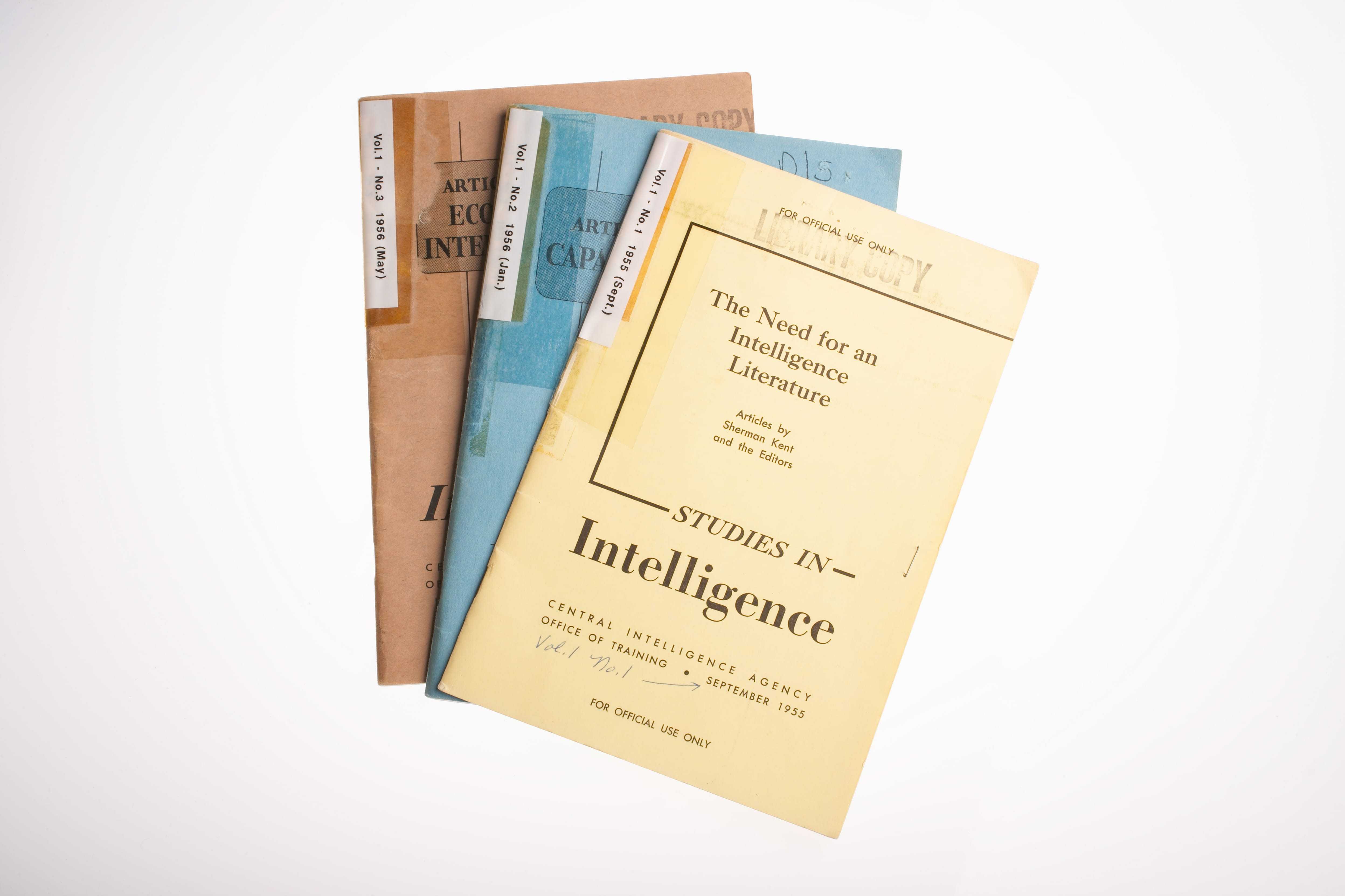 Three copies of Studies in Intelligence, CIA's quarterly journal
