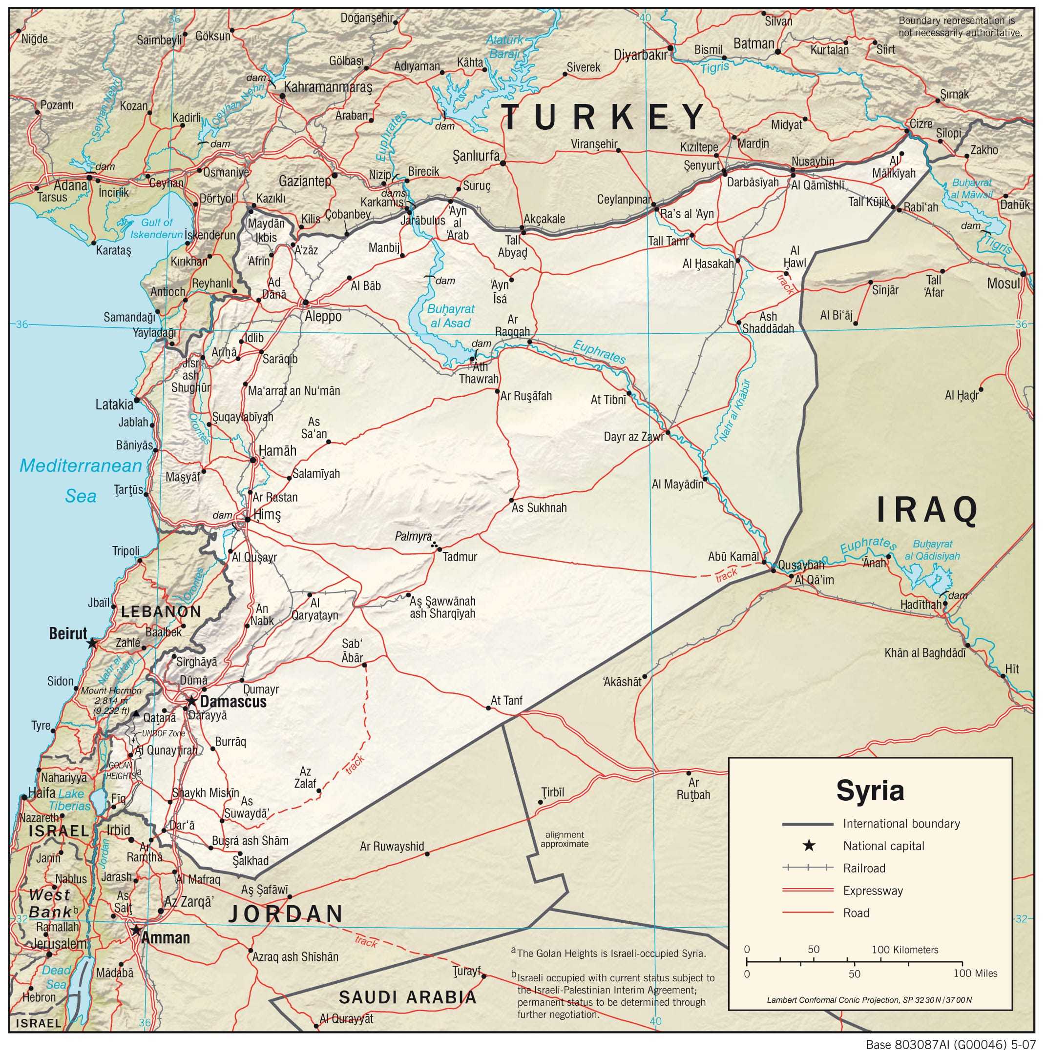 Physiographical map of Syria.
