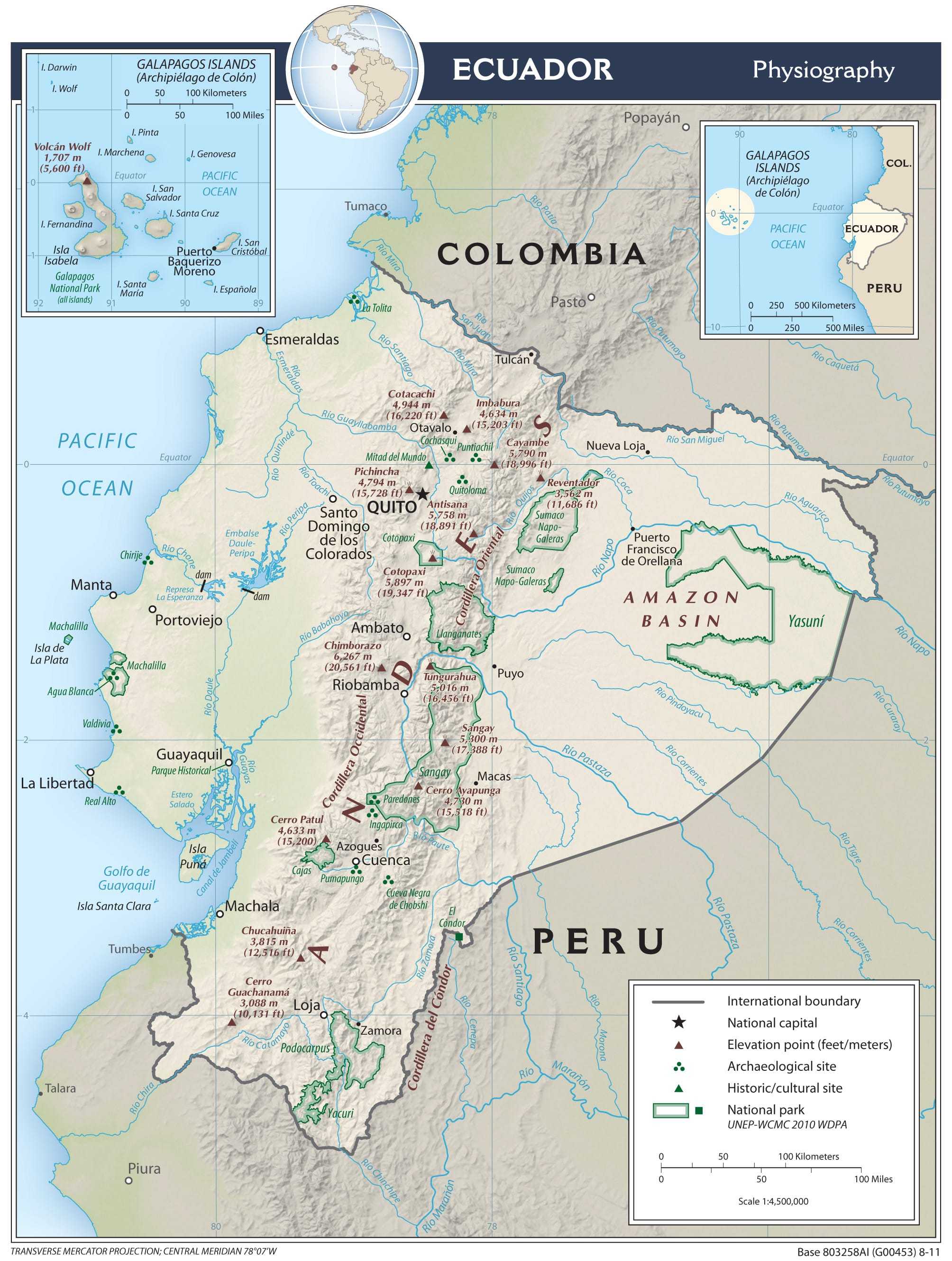 Physiographical map of Ecuador.