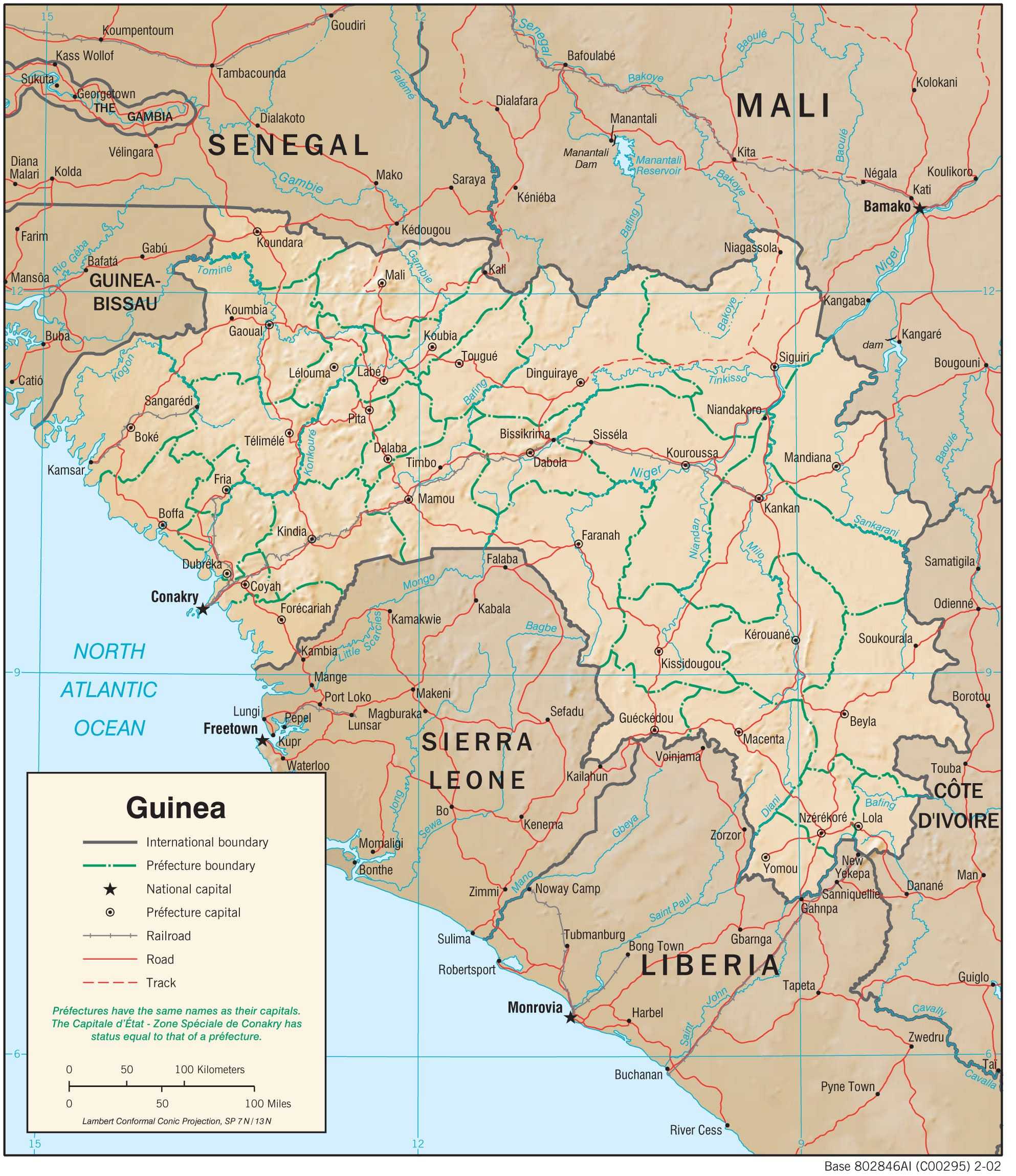 Physiographical map of Guinea.