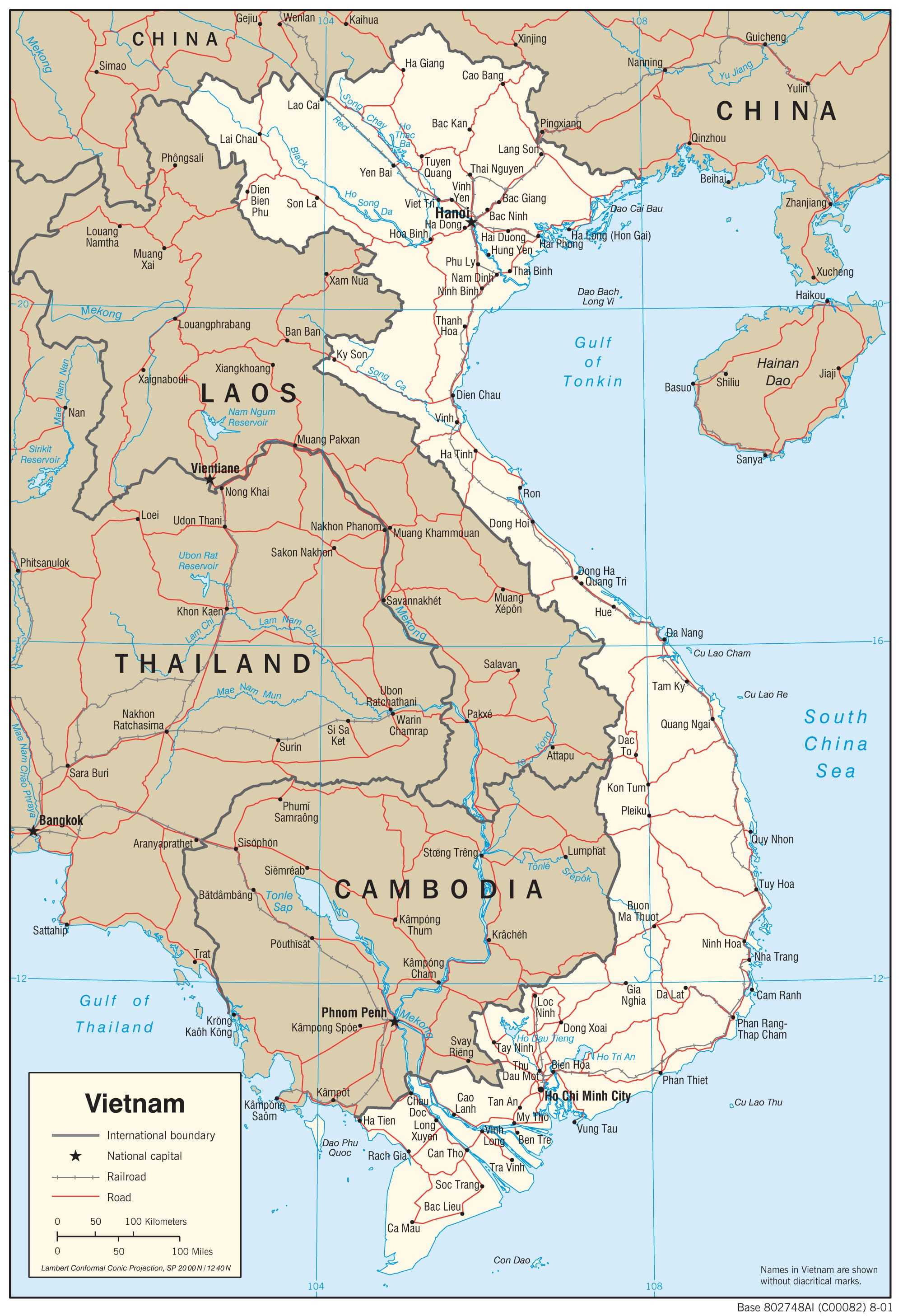 Transportation map of Vietnam.