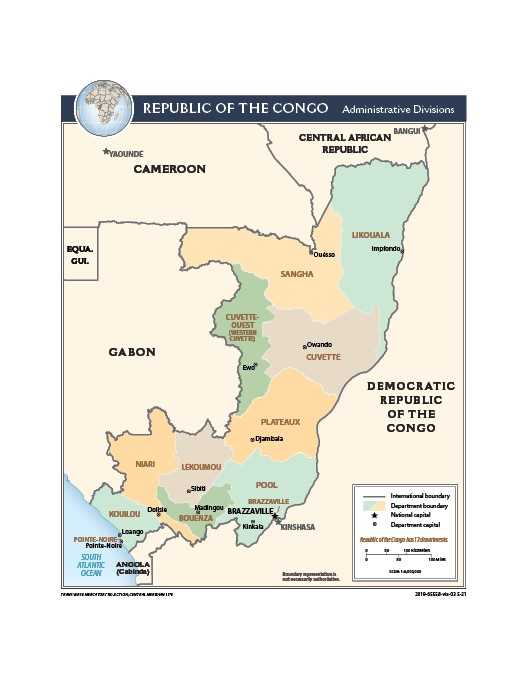 Administrative map of Republic of the Congo