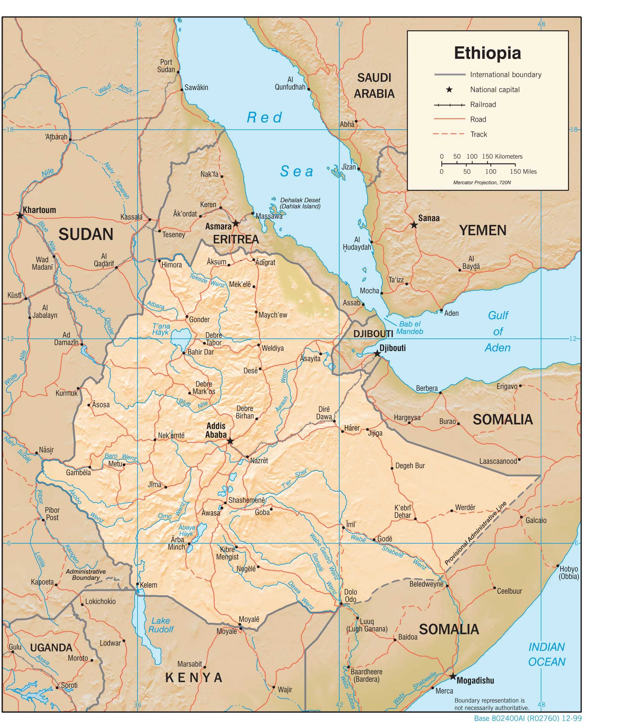 Physiographical map of Ethiopia.