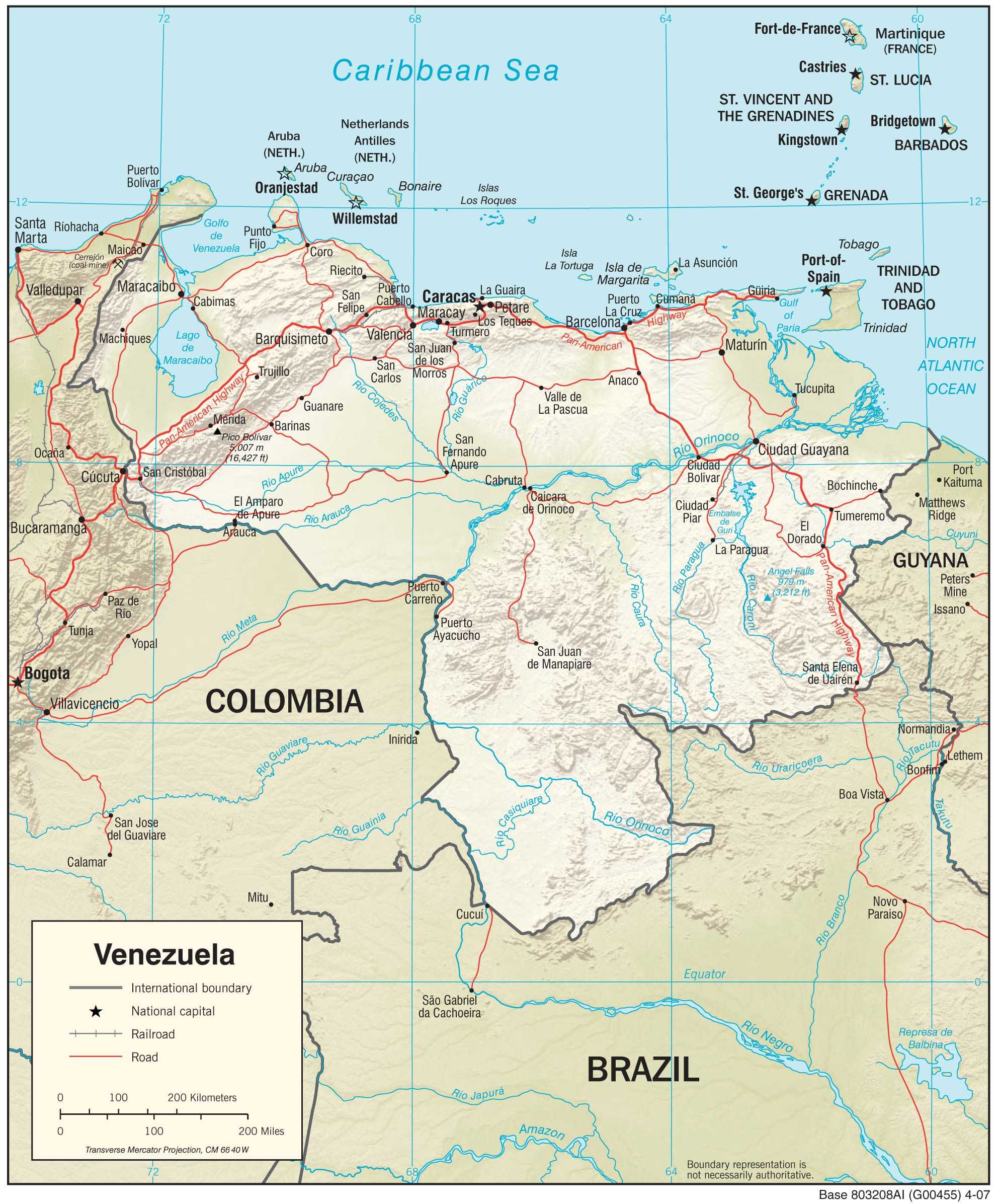 Physiographical map of Venezuela.