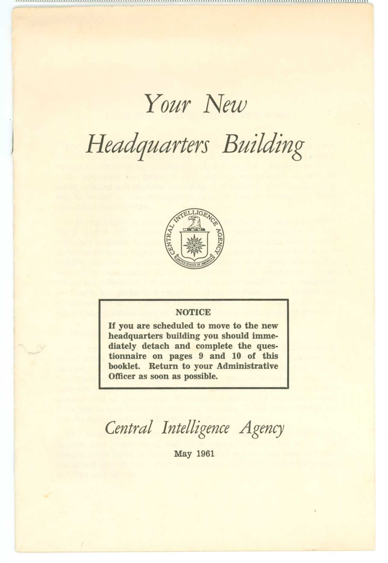 Headquarters Building Booklet