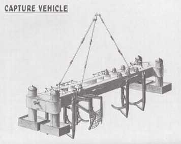 A mock diagram of the proposed capture vehicle used in Project AZORIAN.