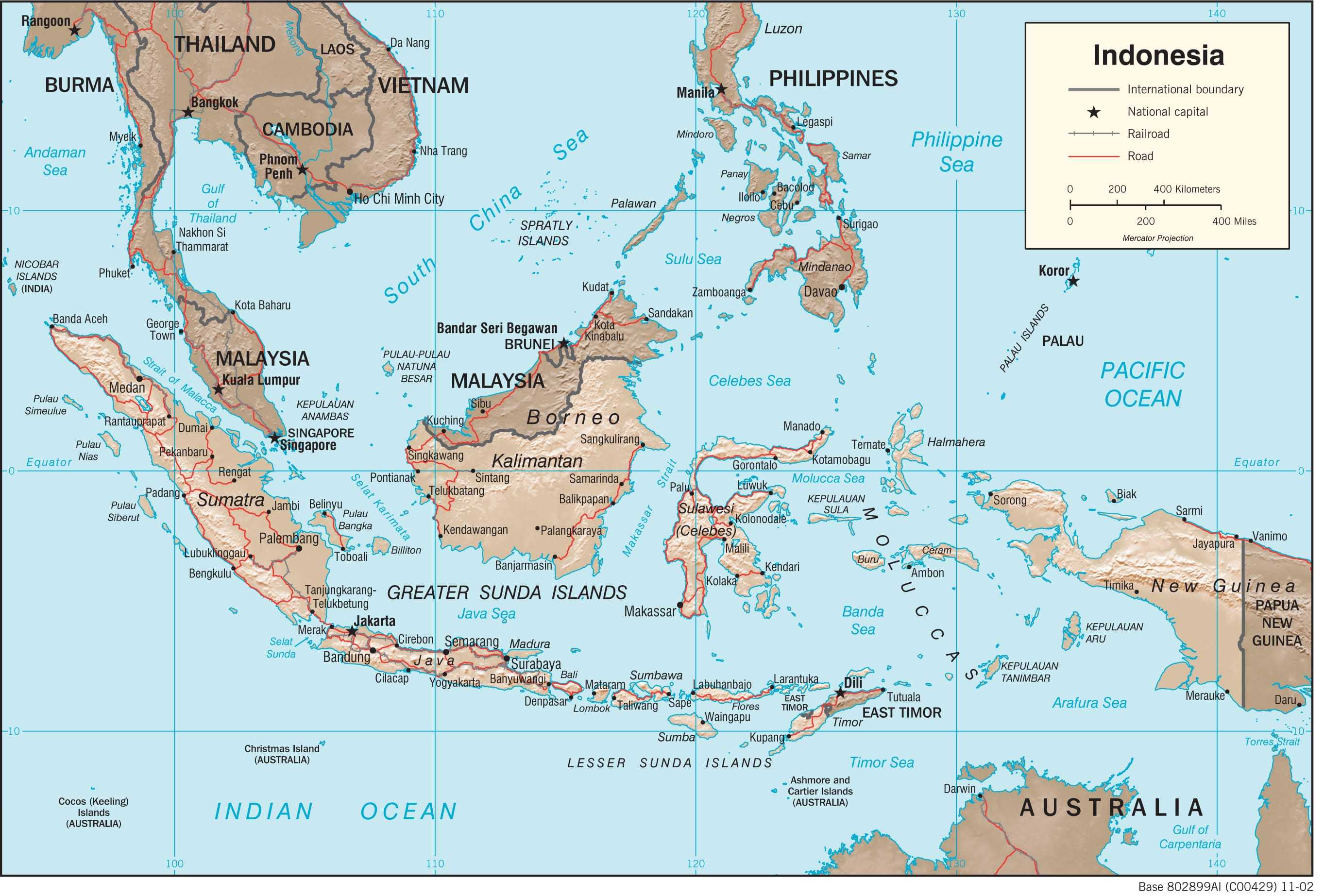 Physiographical map of Indonesia.