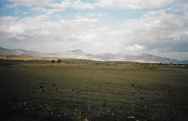 Cyprus landscape looking north to the Troodos Mountains.