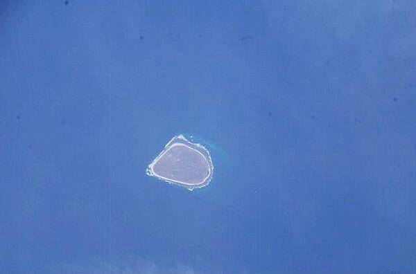 Baker Island as seen from the international space station orbiting at a height of about 350 km. Photo courtesy of NASA.