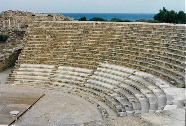 The amphitheater at Salamis, on the east coast of Cyprus, dates to Roman times.