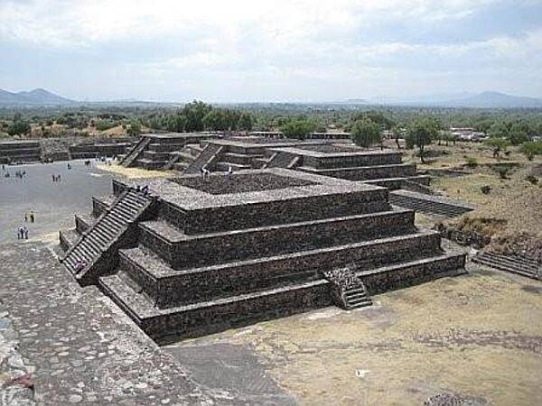 One of the smaller step pyramids at the massive archaeological site of Teotihuacan (approximately 40km or 25mi northeast of Mexico City).