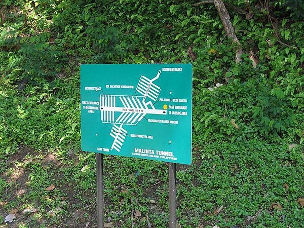 Map of the Malinta Tunnel complex on the island of Corregidor.