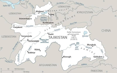 Tajikistan 2022 World Factbook Archive   TI Map 