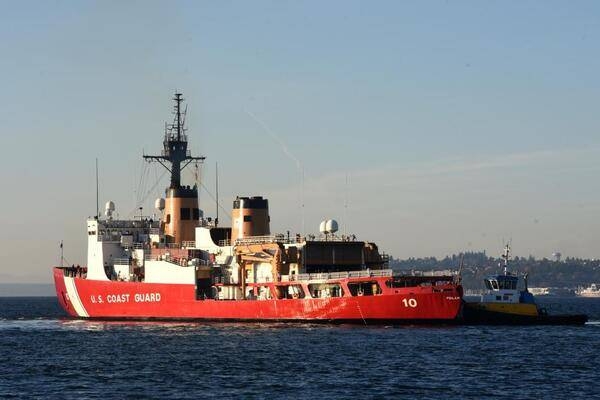 The US Coast Guard Cutter Polar Star (WAGB 10) and crew departs Seattle on 16 November 2022. The crew left Seattle to begin Operation Deep Freeze, a 32,000 km (20,000-mile) round-trip supporting the annual joint military mission to resupply the United States Antarctic stations in support of the National Science Foundation, the lead agency for the United States Antarctic Program. Photo courtesy of the US Coast Guard/ Petty Officer 3rd Class Michael Clark.