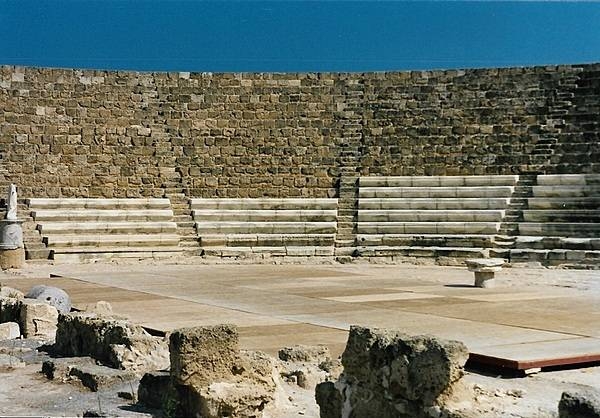 The amphitheater at Salamis, on the east coast of Cyprus, dates to Roman times.