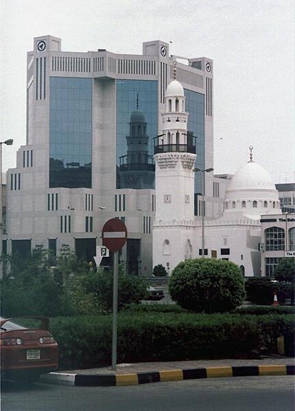 A mosque near the entrance to the Souk market area in Manama, Bahrain.