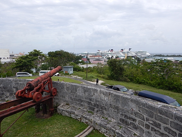 View from Fort Fincastle out to Nassau Harbor in the Bahamas.