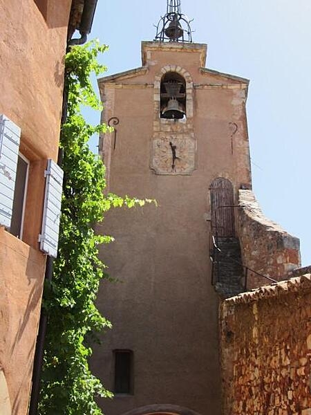 Village church in Roussillon, France, in the Provence region.