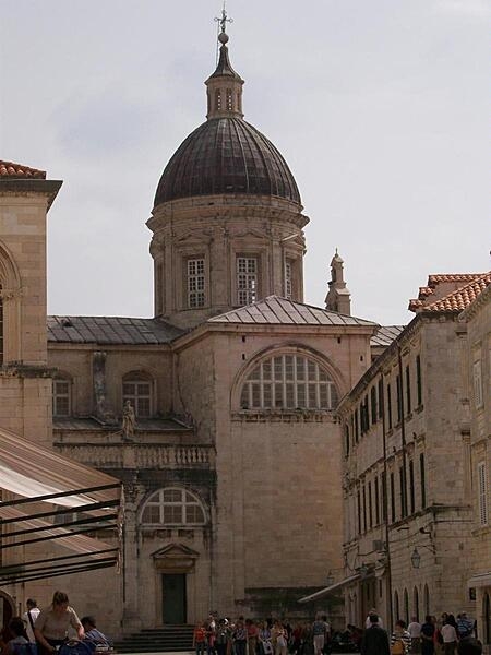 A cathedral within the city walls of Dubrovnik, Croatia.