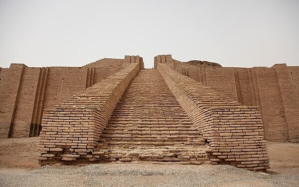 View looking up the main stairway of the Great Ziggurat of Ur in Iraq. Photo courtesy of the US Department of Defense/ Spc. Samantha Ciaramitaro.