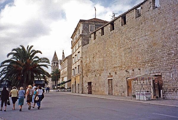 Outside the walls of historic Trogir, Croatia. The town's 2,300 years of continuous urban tradition (Greek, Roman, Venetian, Habsburg) have left a unique concentration of palaces, churches, towers, and fortifications.