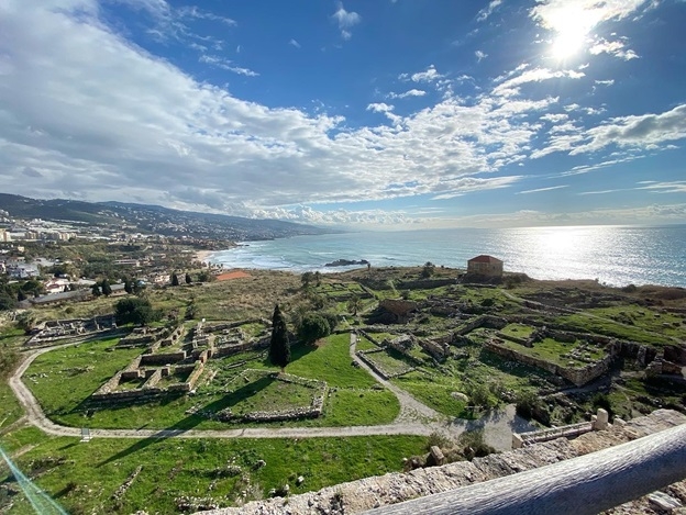 The ruins of the coastal town of Byblos, 40 km (24 mi) north of Beirut, reflect the many civilizations that occupied the site since it was first settled by fishermen 8,000 years ago. Byblos was one of the oldest cities in Phoenicia (the ancient designation of Lebanon) and its site includes Bronze Age temples, Byzantine churches, a Crusader citadel, and structures from Medieval and Ottoman times. Byblos played a role in the diffusion of the Phoenician alphabet, which was the precursor to many of the world’s major alphabets. UNESCO designated Byblos a World Heritage site in 1984.