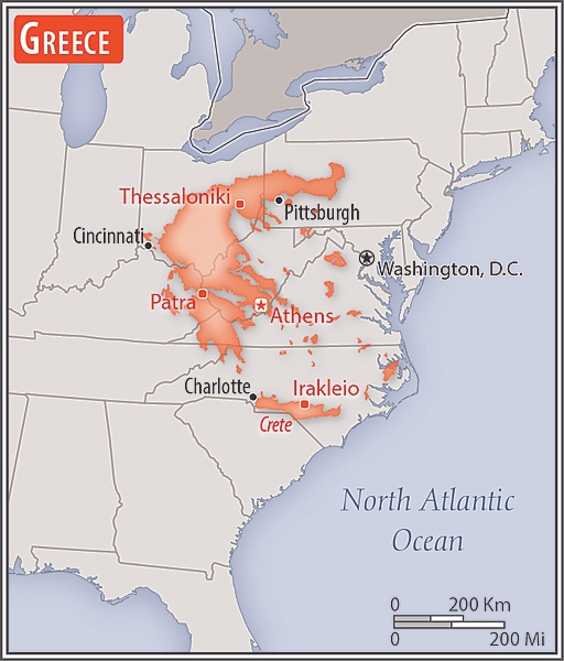 Area comparison map