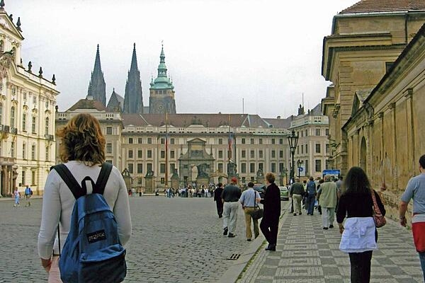 Entrance to Prague Castle on Hradczany in Prague, Czechia.