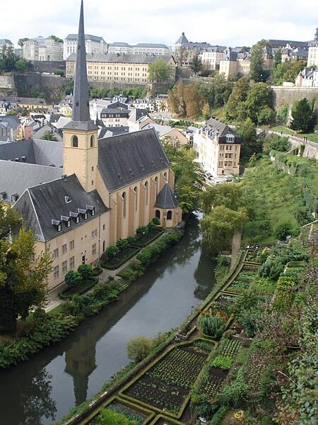 St. John&apos;s Church in the Grund District, Luxembourg City.