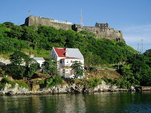 A view of Fort Rupert as seen from the entry to the harbor of St. George's in Grenada.