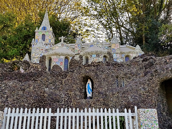 A monk built the Little Chapel of Guernsey (pictured) in 1914 to create a miniature version of the Sanctuary of Our Lady of Lourdes in France, constructing it from donated pieces of china, seashells, and pebbles. The Little Chapel can only fit about eight people and is believed to be the smallest consecrated chapel in the world.