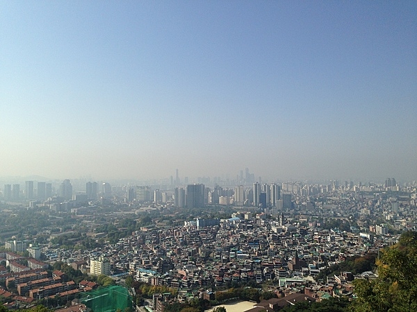 View of Seoul as seen from Nam Mountain.