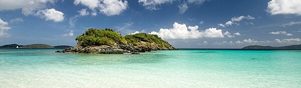 Standing in Trunk Bay, looking out to sea.