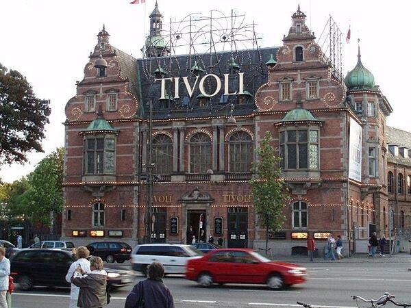 The Hans Christian Andersen Castle serves as one of the entrances to the Tivoli Gardens in Copenhagen, Denmark. Opened in 1843, the Gardens are one of the oldest amusement parks in the world and feature open-air concerts, dancing, numerous cafes and restaurants, and, of course, amusement-park rides.