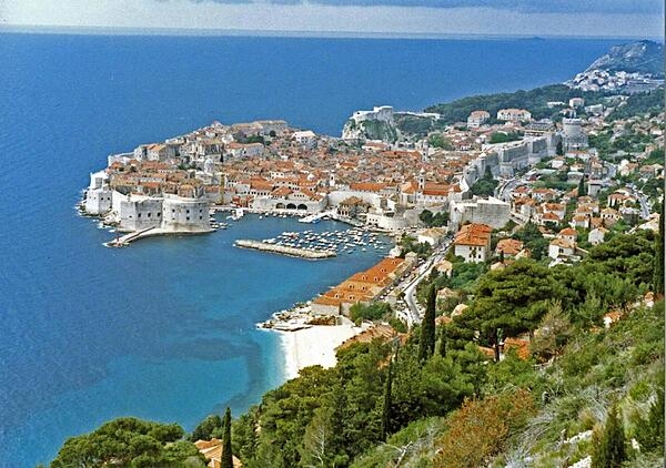 The beautiful port city of Dubrovnik, Croatia, on the Adriatic Sea. During the Middle Ages, this maritime city-state (then called Ragusa) rivaled Venice for supremacy in the Adriatic.