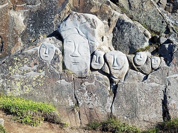 Carvings in Qaqortoq, Greenland.